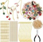 250PCS Metal Bookmark Making Kit | DIY Bar Bookmark Set with Charms Chains & Tools