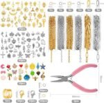 18K Gold Silver Chain Kit | Stainless Steel Charms, Clasps DIY Jewelry Set - Image 5
