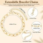 416PCS Gold Charm Bracelet Making Kit | Paperclip Chain Bracelets Charms & Jump Rings Set - Image 2