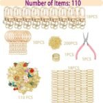 Gold Keychain Making Kit | 281PCS Charms, Clips, Jump Rings, Pliers - Image 3