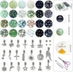 600PCS Green Glass Bead Bracelet Making Kit | 8mm DIY Jewelry Making Set - Image 2