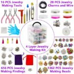 4 Layer Jewelry Making Supplies Kit | Beads Charms Tools Wire & Findings Set - Image 2
