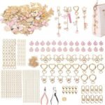 400PCS Lip Gloss Keychain Making Kit | Pink Charms, Chains, Tools for DIY Accessories