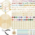 478PCS Gold Charm Bracelet Making Kit | Paperclip Chains Charms Pliers Box & Gift Bags