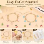 478PCS Gold Charm Bracelet Making Kit | Paperclip Chains Charms Pliers Box & Gift Bags - Image 5