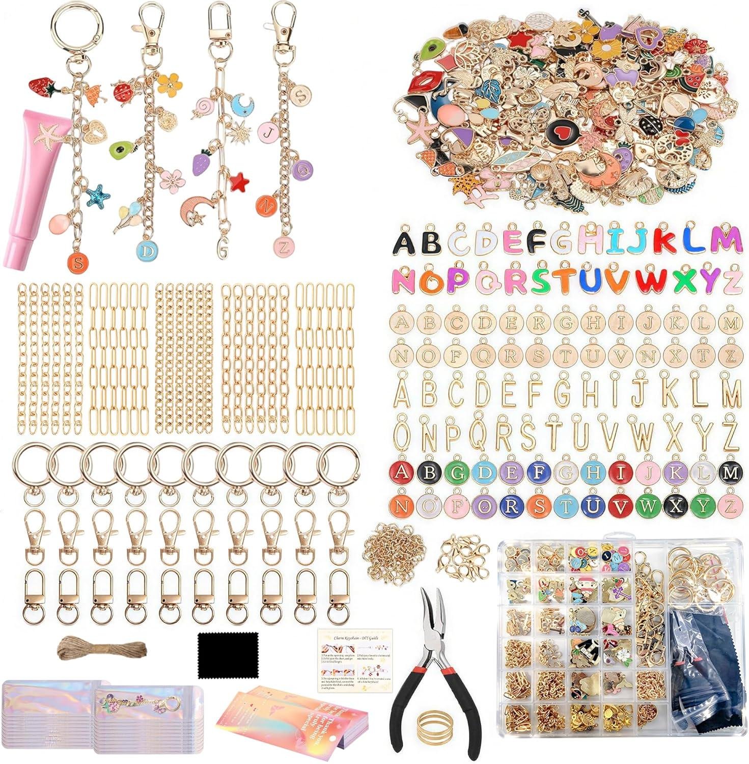 il_fullxfull.8081833295_55c4.jpg 563PCS Lip Gloss Keychain Making Kit | DIY Charm Set with Hooks Rings Chains & Tools - Image 1