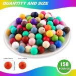150PCS Mixed Color Silicone Beads | 15mm Round Beads for Keychains & DIY Crafts - Image 3
