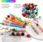 150PCS Mixed Color Silicone Beads | 15mm Round Beads for Keychains & DIY Crafts - Image 6