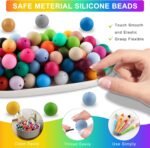 150PCS Mixed Color Silicone Beads | 15mm Round Beads for Keychains & DIY Crafts - Image 7