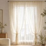 Bohemian Tassel Curtain | Geometric Boho Window Panel | Linen Look Living Room Curtain | Farmhouse Café Curtain Home Decor