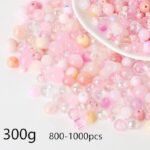 300g Pink Assorted Glass Beads Set | Cracked Spacer & Seed Beads for Jewelry Making - Image 2