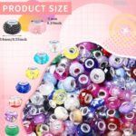 100PCS Large Hole European Beads | Mixed Lampwork Spacer Beads for Jewelry Making - Image 3