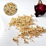 600PCS 14K Gold Spacer Beads | 2mm Seamless Brass Round Beads for Jewelry Making - Image 3