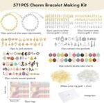 571PCS Charm Bracelet Making Kit | Gold Silver Chains Charms Box & Gift Bags Set - Image 2