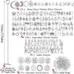 469PCS Silver Charm Bracelet Making Kit | Bangles Paperclip Chains Alphabet Charms & Toggle Clasp - Image 2