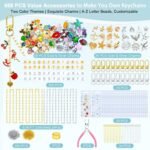588PCS Keychain Making Kit | Gold Silver Charm Set with Chains Clips Letter Beads - Image 2