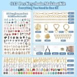 Lip Gloss Keychain Making Kit | DIY Charm Set with Clips, Chains, Pliers (645PCS) - Image 2