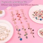 Lip Gloss Keychain Making Kit | 352PCS DIY Charm Set with Clips, Pliers, Gift Bag - Image 4