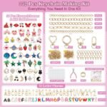 Lip Gloss Keychain Making Kit | 352PCS DIY Charm Set with Clips, Pliers, Gift Bag - Image 2