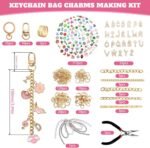 360PCS Lip Gloss Keychain Making Kit | Letter Charms Chain Set Anti Allergy DIY - Image 2