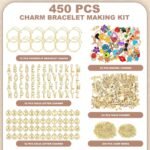 450PCS Charm Bracelet Making Kit | Paperclip Chain Set with Charms Letter Pendants - Image 2