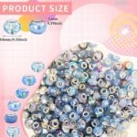 Sky Blue Large Hole Spacer Beads | European Craft Beads for Jewelry Making - Image 2