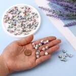 100PCS Ceramic Porcelain Beads | 8mm Multicolor Flower Spacer Beads for Jewelry Making