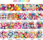 480PCS Polymer Clay Beads Kit | Fruit Flower Heart Mushroom Charms for DIY Jewelry - Image 3