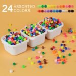 1200PCS Pony Beads Kit | 24 Colors Kandi Beads for Bracelets Keychains & Crafts - Image 4
