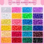 4200PCS Pony Beads Kit | 24 Colors Kandi Beads Bulk 6x9mm for DIY Crafts - Image 3
