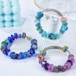 European Large Hole Beads | Purple Lake Blue Rhinestone Spacer Beads for Jewelry Making - Image 5