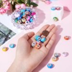 100PCS Watercolor European Large Hole Beads | Colorful Rondelle Charm Beads for Jewelry Making - Image 4