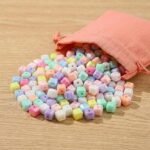 200PCS AB Color Cube Beads | 8mm Iridescent Acrylic Square Beads for Jewelry Making