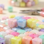 200PCS AB Color Cube Beads | 8mm Iridescent Acrylic Square Beads for Jewelry Making - Image 4