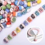 30PCS Lucky Cat Ceramic Beads | Maneki Neko Porcelain Beads for Jewelry Making - Image 3