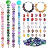 240PCS Assorted European Large Hole Beads | Colorful Lampwork Spacer Beads for Jewelry Making - Image 3