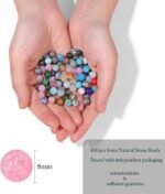 100PCS 8mm Natural Stone Beads | Multicolor Genuine Gemstone Beads for Jewelry Making - Image 2