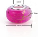 100PCS Golden Wire Jelly European Large Hole Beads | Lampwork Spacer Beads for Jewelry Making - Image 3