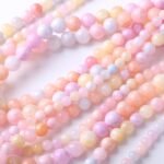 8MM Colorful Beige Jade Beads | Natural Round Gemstone Beads for Jewelry Making - Image 2