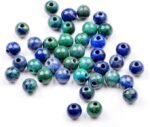 40PCS 8mm Lapis Lazuli Chrysocolla Gemstone Beads | Big Hole Natural Stone Beads - Image 2