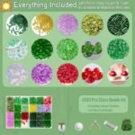 Beaded Plant Kit with Green Glass Beads | DIY Flower Leaf Suncatcher Craft Set - Image 5
