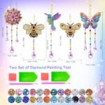 5PCS Diamond Painting Wind Chime Suncatcher Kit | Crystal Window Decor Craft - Image 2
