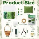 Beaded Plant Kit with Green Glass Beads & Rattan Basket | DIY Hanging Suncatcher Plant - Image 4