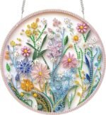 Flower Hanging Diamond Art Suncatcher Kit | Crystal Pearl Window Decor for Adults