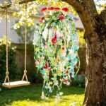 5450PCS Green Glass Beaded Plant Kit with Crystal Leaf Flower Beads & Plant Pot