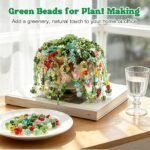 5450PCS Green Glass Beaded Plant Kit with Crystal Leaf Flower Beads & Plant Pot - Image 3