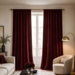 Dark Red Velvet Curtains | Custom Window Drapes | Luxury Room Curtains | Extra Long Panels | Bedroom Living Room Decor