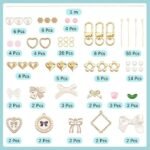 156PCS Bow Keychain Making Kit | Pearl Beads, Heart Charms & Swivel Key Rings - Image 3