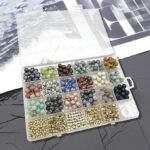 8mm Natural Stone Beads Jewelry Making Kit with Spacers for Bracelets Necklaces & Earrings