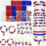 2290PCS Patriotic Heishi Beads Bracelet Kit | Red White Blue Jewelry Making Supplies - Image 2